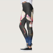 Leggings mit großer Blume aus verkettetem Glas (Links)