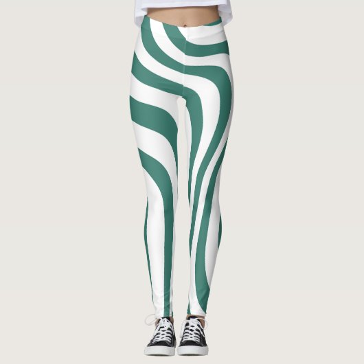 Leggings mit grün und weiß (Vorderseite)