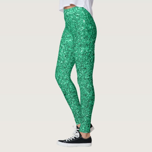Leggings mit grünem Glitzer (Links)