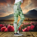 Leggings mit grünem Schachbrett<br><div class="desc">Moderne Design-Leggings mit einem naturlich inspiriert geometrischen Fliesenmuster mit einem subtilen Wasserfarbeneffekt in verschiedenen Grüntönen.</div>