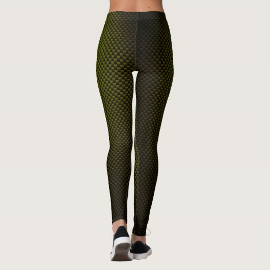Leggings mit grünem schwarzen Kohlenstofffasermust (Rückseite)