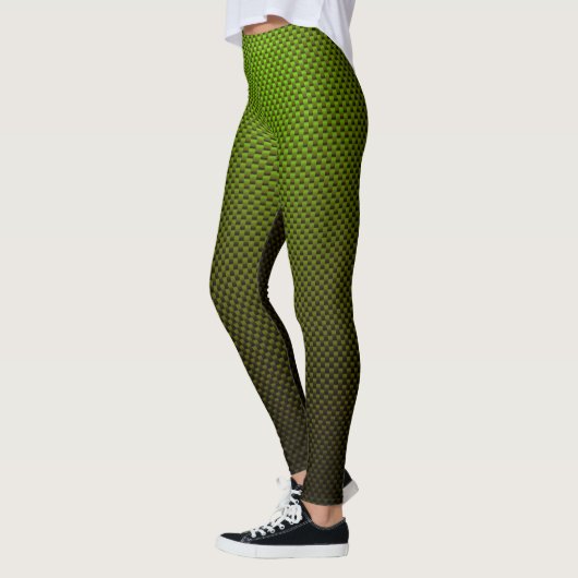 Leggings mit grünem schwarzen Kohlenstofffasermust (Links)