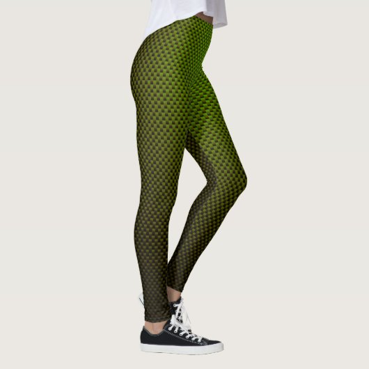 Leggings mit grünem schwarzen Kohlenstofffasermust (Rechts)