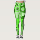 Leggings mit grüner lässiger Kunst (Vorderseite)