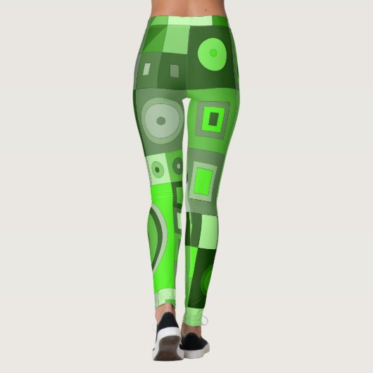 Leggings mit grüner lässiger Kunst (Rückseite)