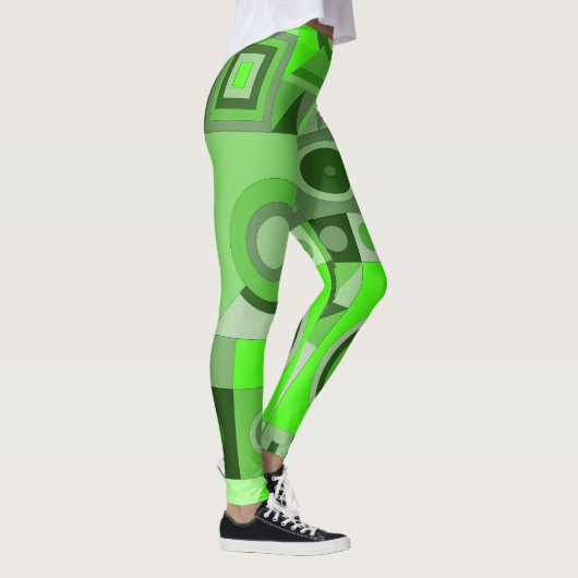 Leggings mit grüner lässiger Kunst (Rechts)