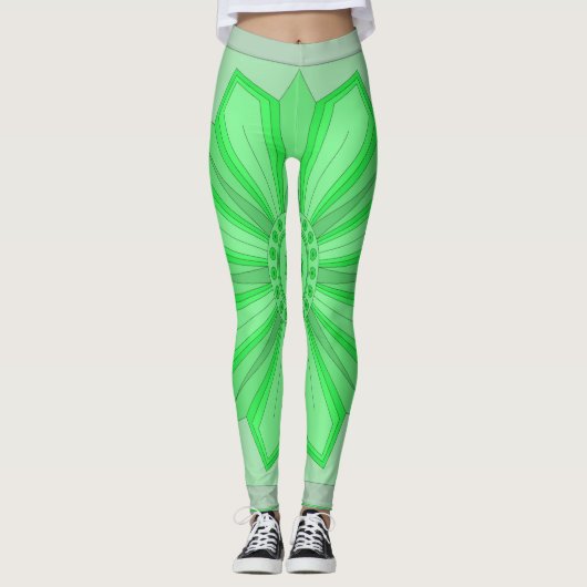 Leggings mit Grünkunst (Vorderseite)