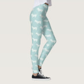 Leggings mit hellblauer und weißer Dackel (Rechts)