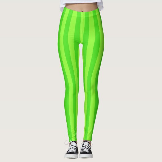 Leggings mit hellen grünen Streifen (Vorderseite)