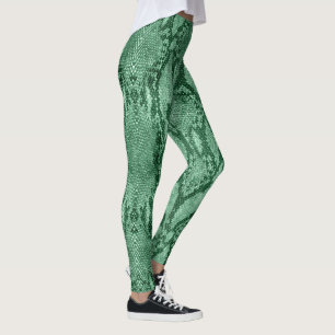 Leggings mit hellgrüner Schlange