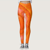 Leggings mit herrlichem Gold und Orange Mandala (Vorderseite)
