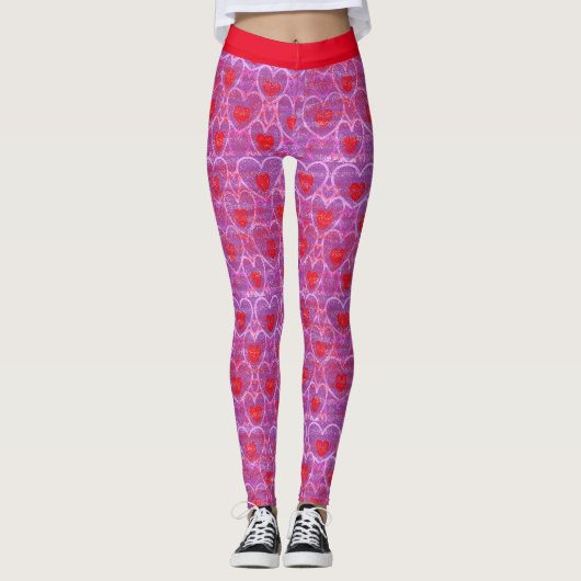 Leggings mit Herz für Valentinstag Leggings (Vorderseite)