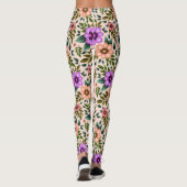 Leggings mit lebhaftem Blumenmuster in Lila (Rückseite)