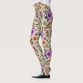 Leggings mit lebhaftem Blumenmuster in Lila (Links)