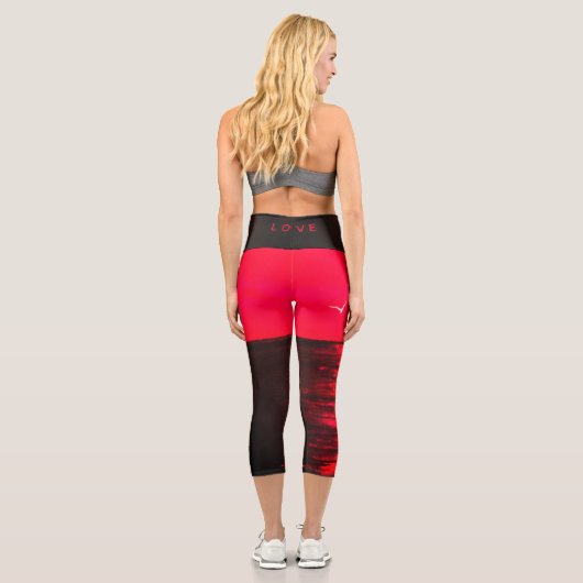 Leggings mit Liebe für Schwarz und Rot (Rückseite)