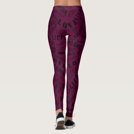 Leggings mit Liebe Text Multi Language Ihre Farben (Rückseite)