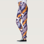 Leggings mit lila Pinselmuster (Links)