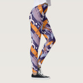 Leggings mit lila Pinselmuster (Rechts)