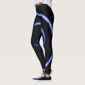 Leggings mit Lila Twirl auf Schwarz (Links)