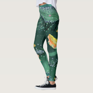 Leggings mit Meerjungfrauen und Grünes Meer