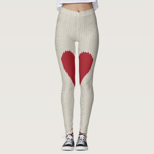 Leggings mit niedlichem Herzschlag (Vorderseite)