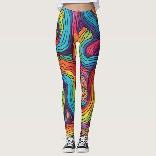 Leggings mit Rainbow-Farbmustern (Vorderseite)