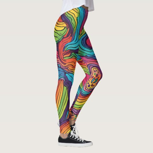 Leggings mit Rainbow-Farbmustern (Rechts)