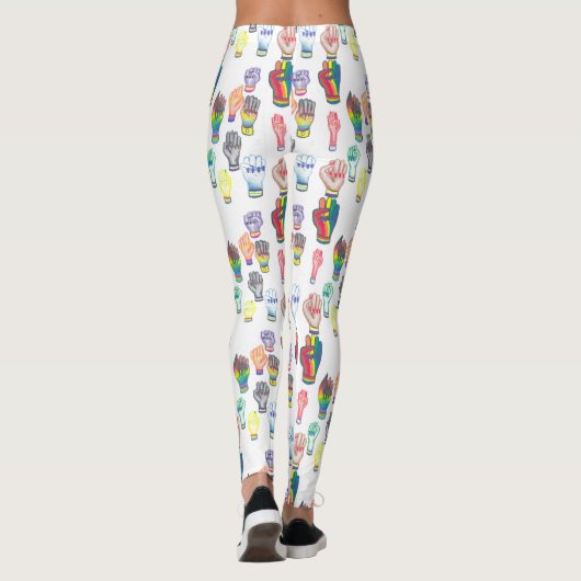 Leggings mit Regenbogenfisten. (Rückseite)