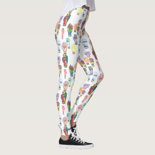 Leggings mit Regenbogenfisten. (Rechts)