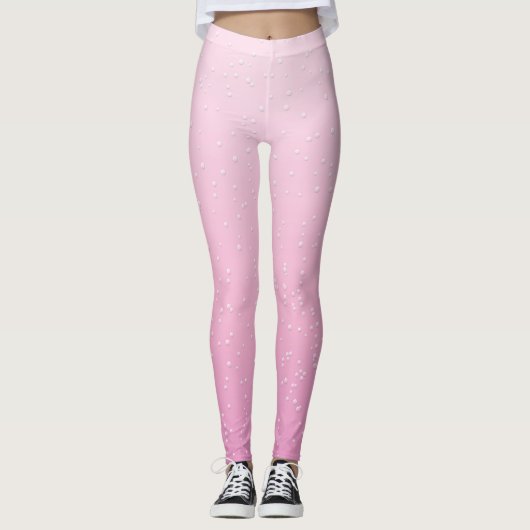 Leggings mit rosa Champagner-Spaß (Vorderseite)