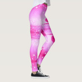 Leggings mit rosa Herzen in Spandex/Polyester. (Rechts)