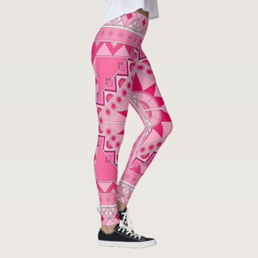 Leggings mit rosa lässiger Kunst (Rechts)