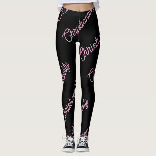 Leggings mit rosa Logo-Wiederholung