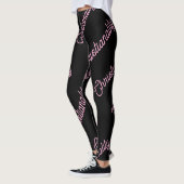 Leggings mit rosa Logo-Wiederholung (Links)