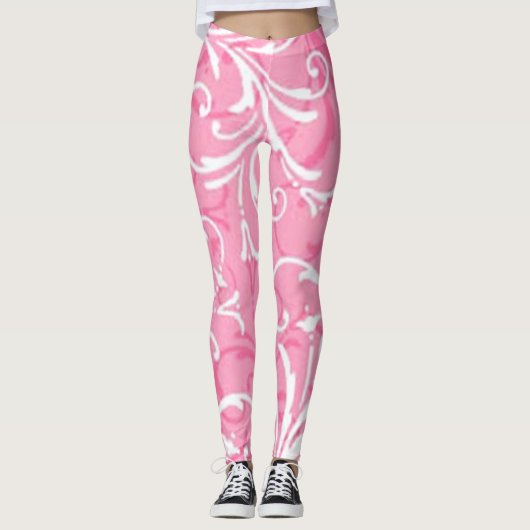 Leggings mit rosa Swirt (Vorderseite)
