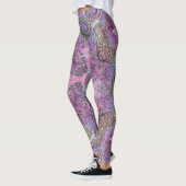 Leggings mit rosa und Lila Jewel Pattern (Links)
