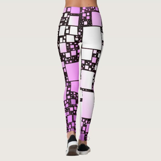 Leggings mit rosa und weißem Platz (Rückseite)