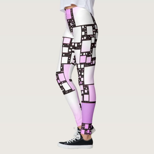 Leggings mit rosa und weißem Platz (Links)