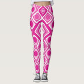 Leggings mit rosa weißer Geometrie (Vorderseite)