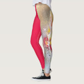 Leggings mit Rot und Goldfederdrucken (Links)