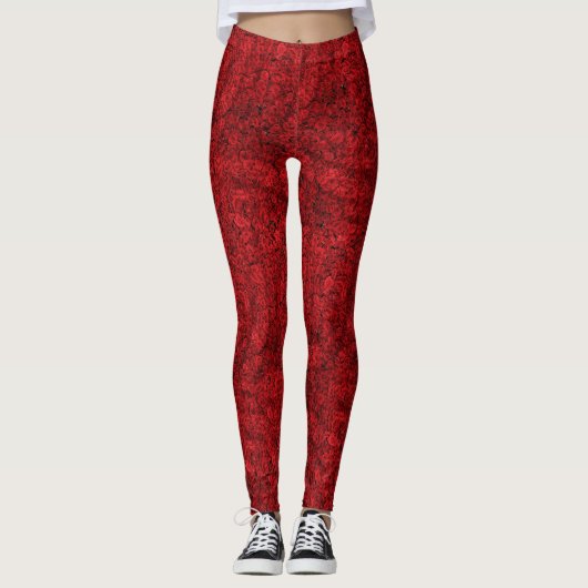 LEGGINGS MIT ROTE ROSEN BEFÜRWORTET (Vorderseite)