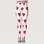 Leggings mit rotem Herz Muster (Vorderseite)
