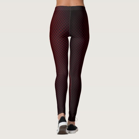 Leggings mit rotem Rostfasermuster aus Russ (Rückseite)