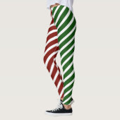 Leggings mit rotem und grünem Candy Stripes (Links)
