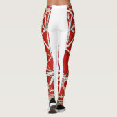 Leggings mit roten und weißen Wellen (Rückseite)