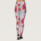 Leggings mit Roter Mohn und Wasserfarbe (Rückseite)