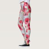 Leggings mit Roter Mohn und Wasserfarbe (Links)