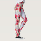 Leggings mit Roter Mohn und Wasserfarbe (Rechts)
