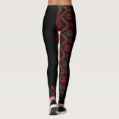 Leggings mit roter und schwarzer Schönheit (Rückseite)