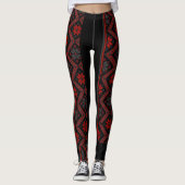 Leggings mit roter und schwarzer Schönheit (Vorderseite)